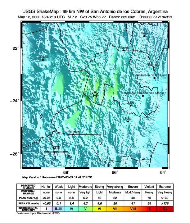 ShakeMap Intensity Thumbnail
